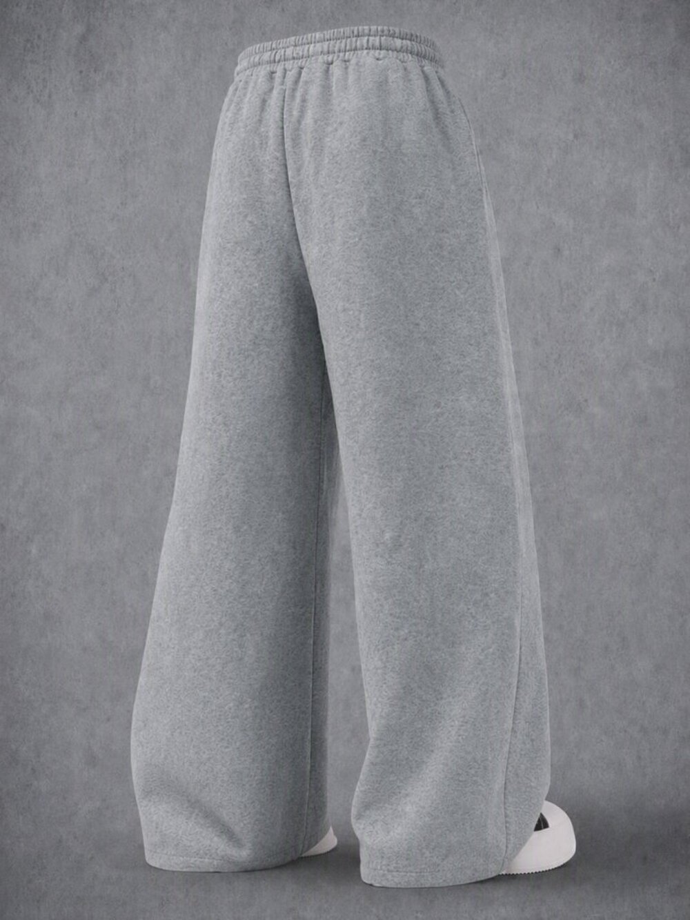 Grey Sports Men's Loose Graphic Straight Long Drawstring Sweatpants - Picture 2 of 5